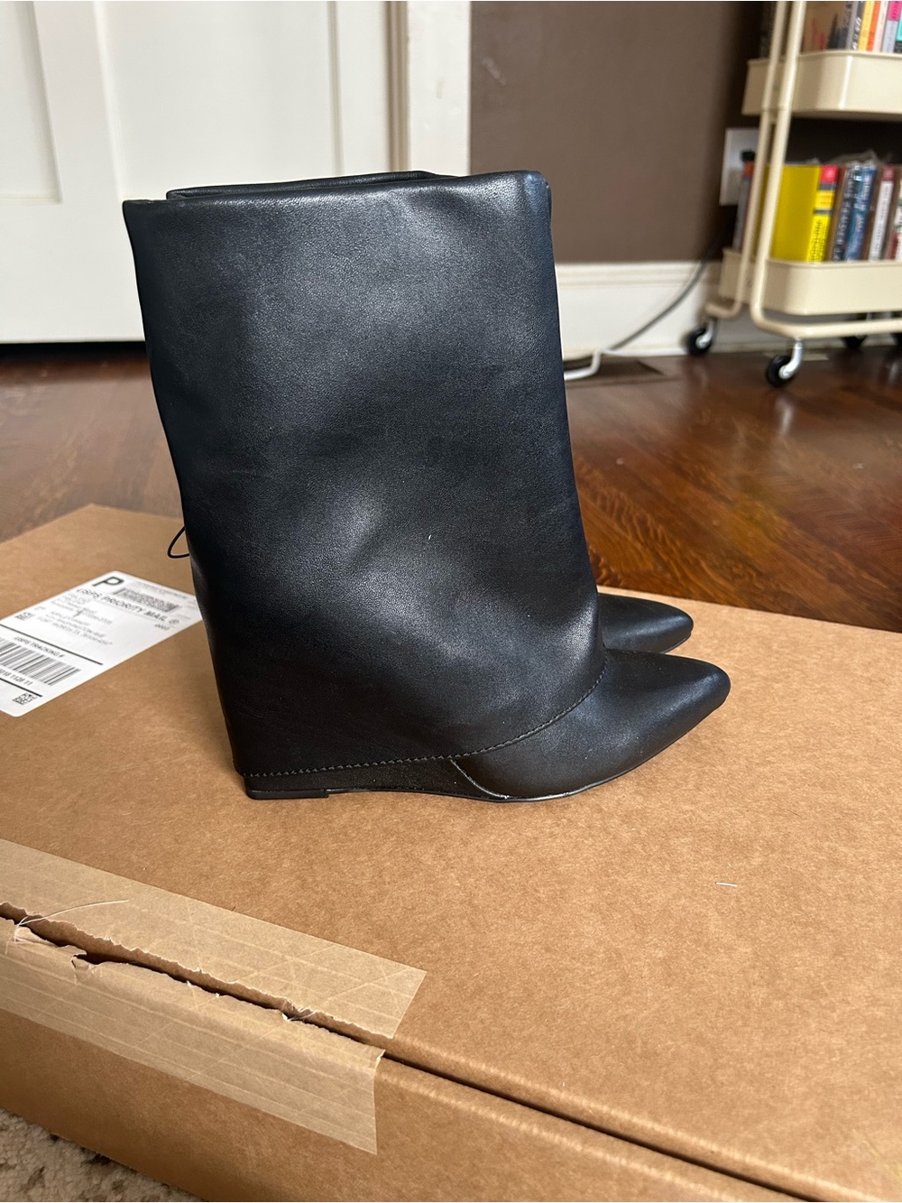 NWT Target Black Pointed-Wedge Ankle Boots